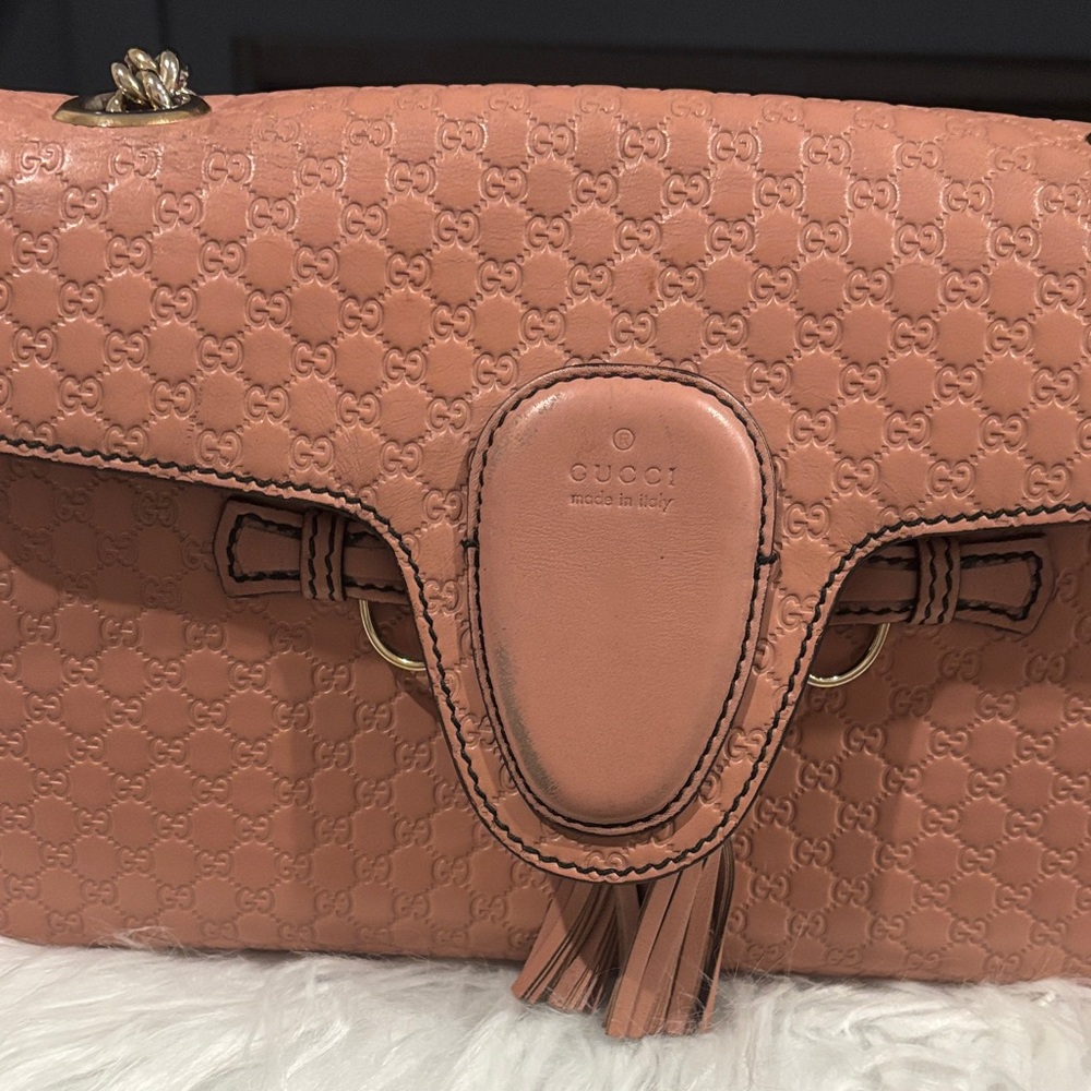 Gucci Pink Leather medium Microguccissima Emily Shoulder Bag - Picture 8 of 10